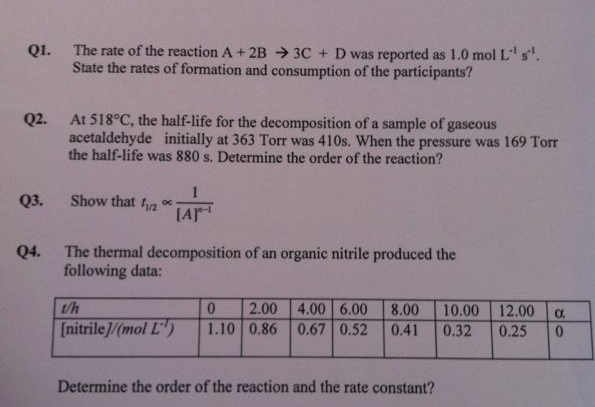 Solved The Rate Of The Reaction A 2b Rightarrow 3c D Was Chegg Com