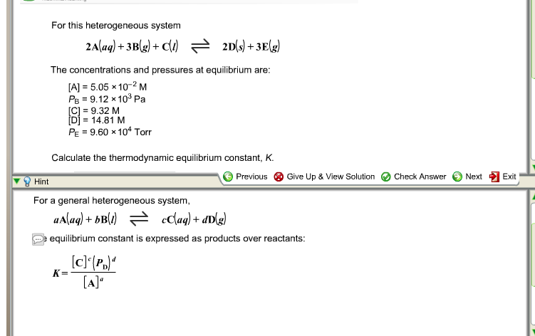 Solved For This Heterogeneous System 2a Aq 3b G C L Chegg Com