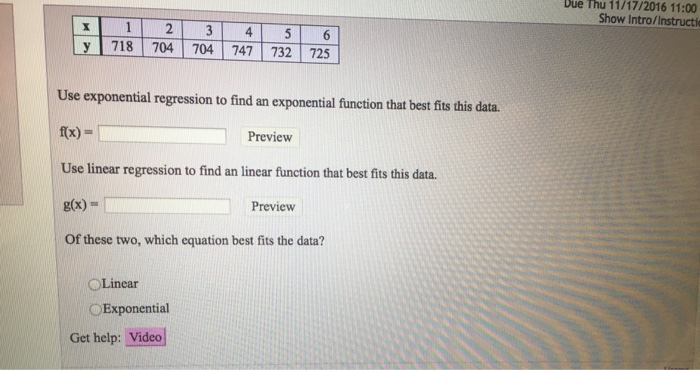 Exponential regression worksheet picture