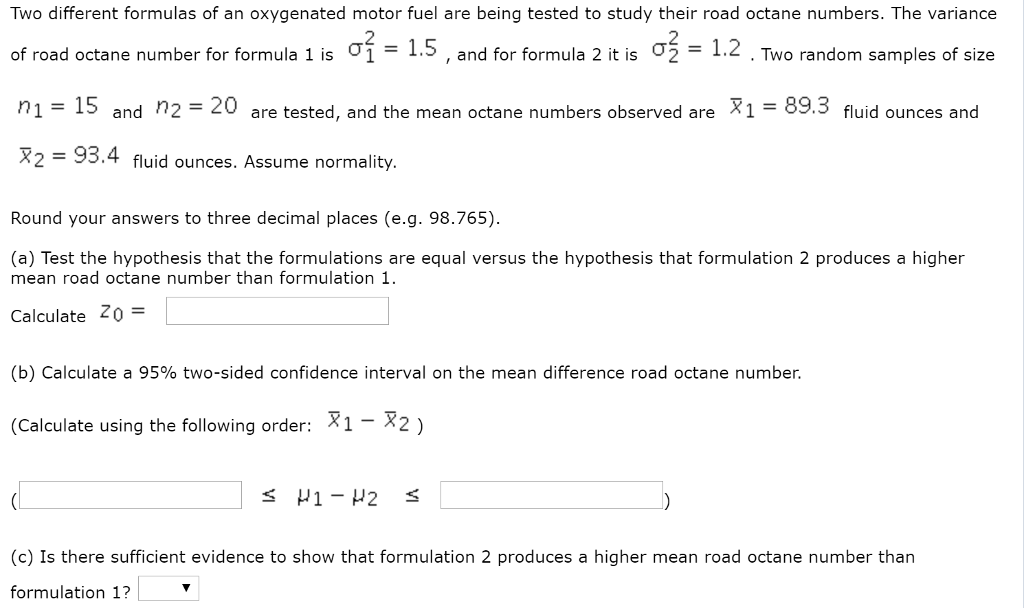 different formulas