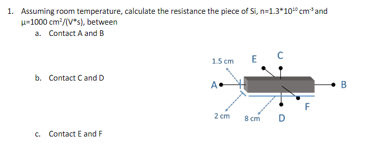 Solved Assuming Room Temperature Calculate The Resistanc Chegg Com