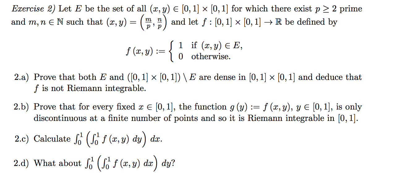 Solved Let E Be The Set Of All X Y 0 1 Times 0 1 F Chegg Com