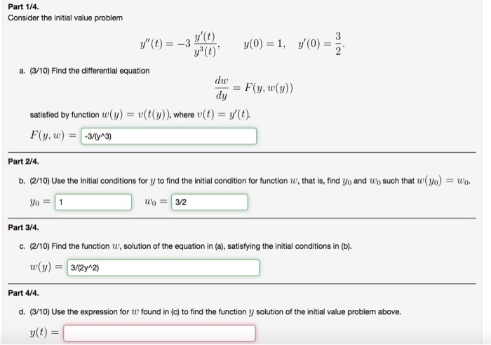 Consider The Initial Value Problem Y T 3 Y Chegg Com