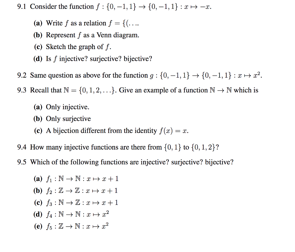 Solved 9 1 Consider The Function F 0 1 1 0 1 1 Chegg Com