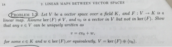 Solved Let V be a vector space over a field K, and F : V | Chegg.com