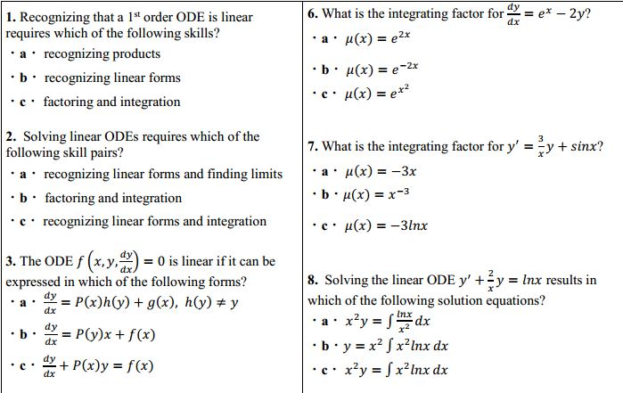 Solved Dy 6 What Is The Integrating Factor For E 2y 1 Chegg Com