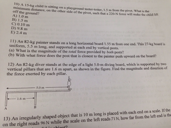 10 A 15 Kg Child Is Sitting On A Playground Chegg 