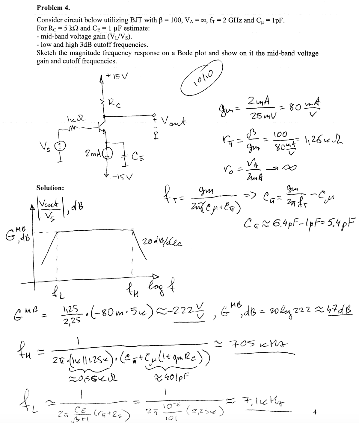 Consider Circuit Below Utilizing Bjt With Beta 100 Chegg Com