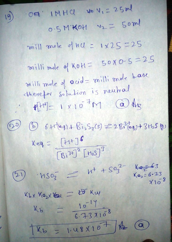 Question & Answer: City University of New York Degartmget of 19)Calculate the (H30-Jin a solution prepared..... 1