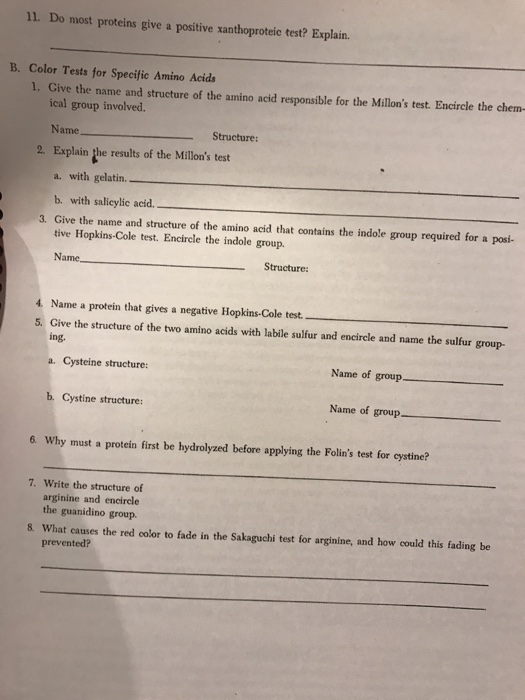Solved Do Most Proteins Give A Positive Xanthoproteic Tes Chegg Com
