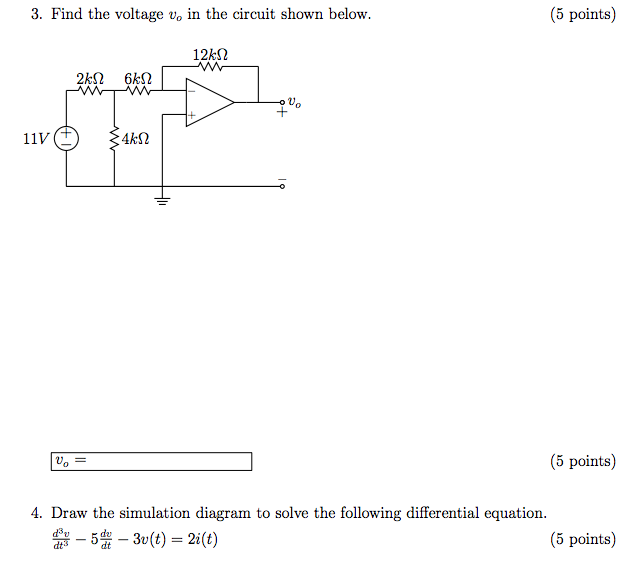 Solved: 3. Find The Voltage V0 In The Circuit Shown Below ... circuit diagram solver 