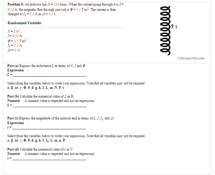 Solved Problem 6 An Inductor Has N 150 Turns When The C Chegg Com