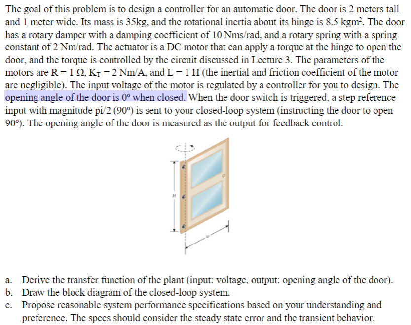 Solved The Goal Of This Problem Is To Design A Controller