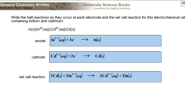 Solved Half Reactions For Anode, And Net Cell Reaction F