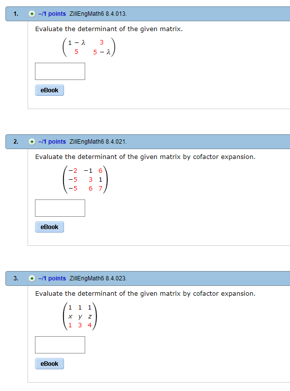 Solved ソー 1 Points Zilengmath6 8 4 013 Evaluate The Chegg Com