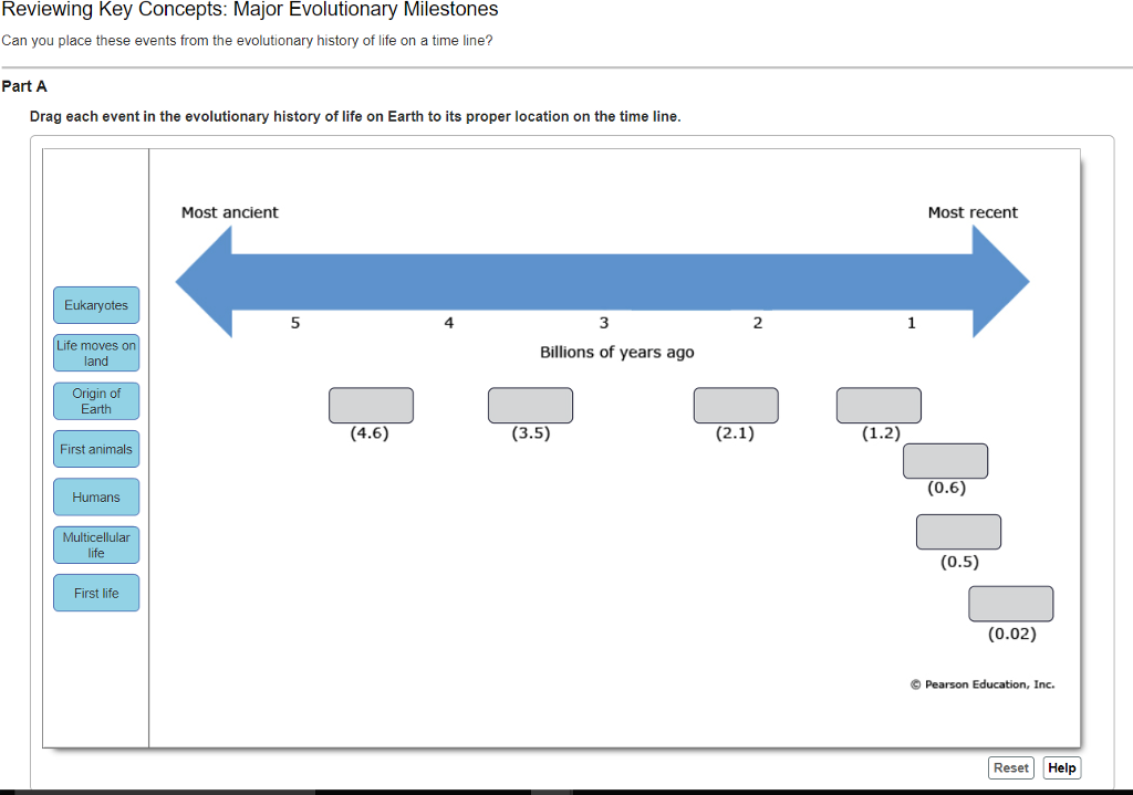 Solved: Reviewing Key Concepts: Major Evolutionary Milesto... | Chegg.com