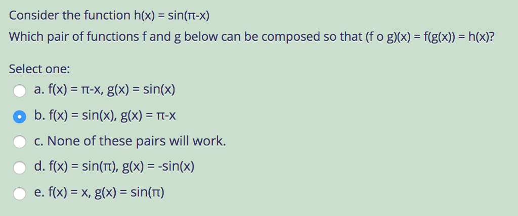 Solved Consider The Function H X Sin N X Which Pair Chegg Com