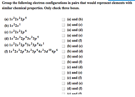 answers and questions configuration electron The Outer The Solved: Identify Configurations Electron For