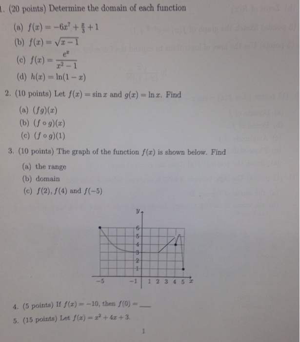 Determine The Domain Of Each Function F X 6x 7 Chegg Com