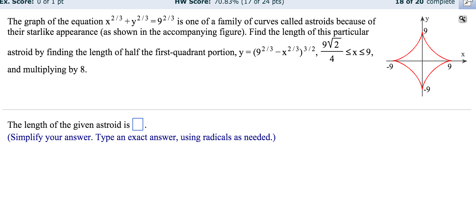 Solved The Graph Of The Equation X 2 3 Y 2 3 9 2 3 Is Chegg Com