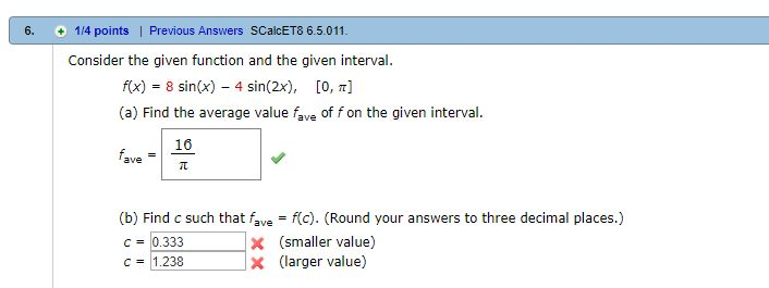 Solved 6. 1/4 Points Previous Answers SCalcET8 6.5.011