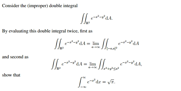 Solved Consider The Improper Double Integral Integral Chegg Com