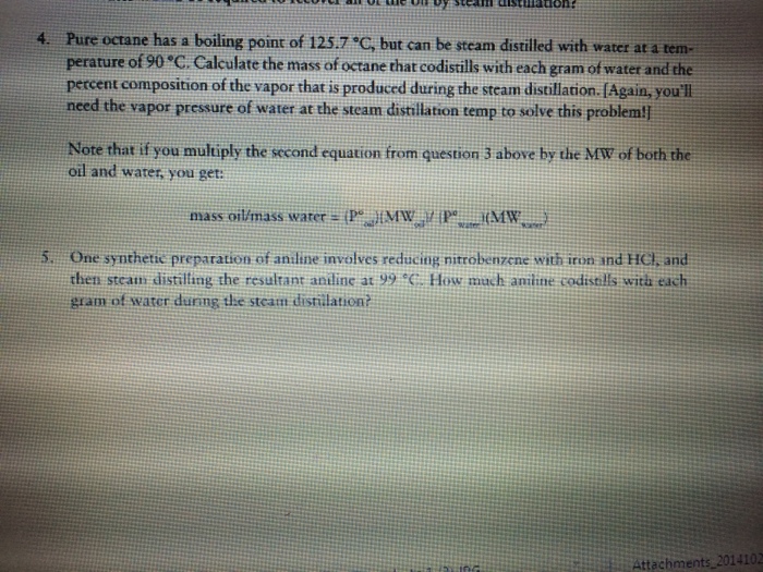 vapor composition mass percent in of Boiling 125.7  A   Of Point Chegg.com Octane Pure Degree Has 4.