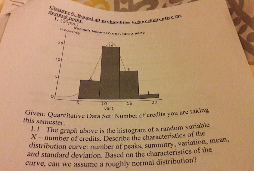 Solved: SD Disits To Four ... Mean-10.967, Robabilities After