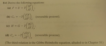 Solved 8 4 Derive The Following Equations A F U T Chegg Com