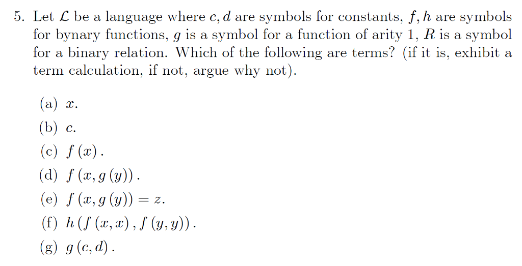 Solved 5 Let L Be A Language Where C D Are Symbols For Chegg Com