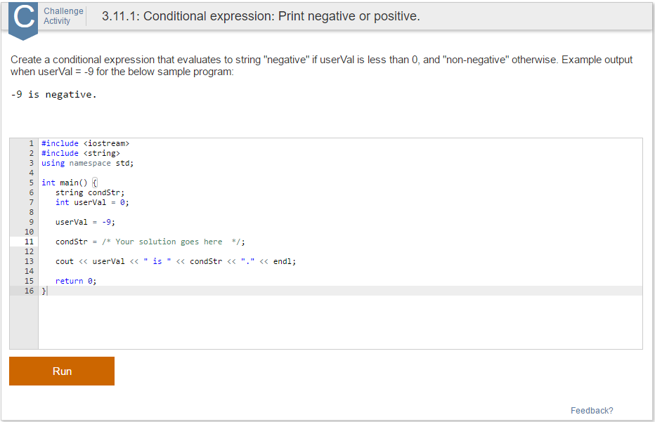 Solved Challenge 3 11 1 Conditional Expression Print Ne