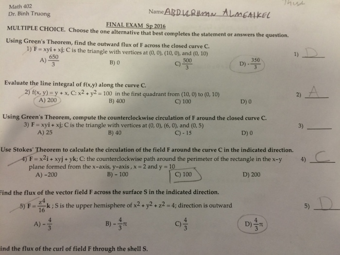 Using Green S Theorem Find The Outward Flux Of F Chegg Com