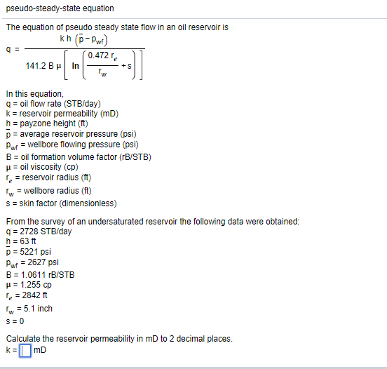 Solved Pseudo Steady State Equation The Equation Of Pseud Chegg Com