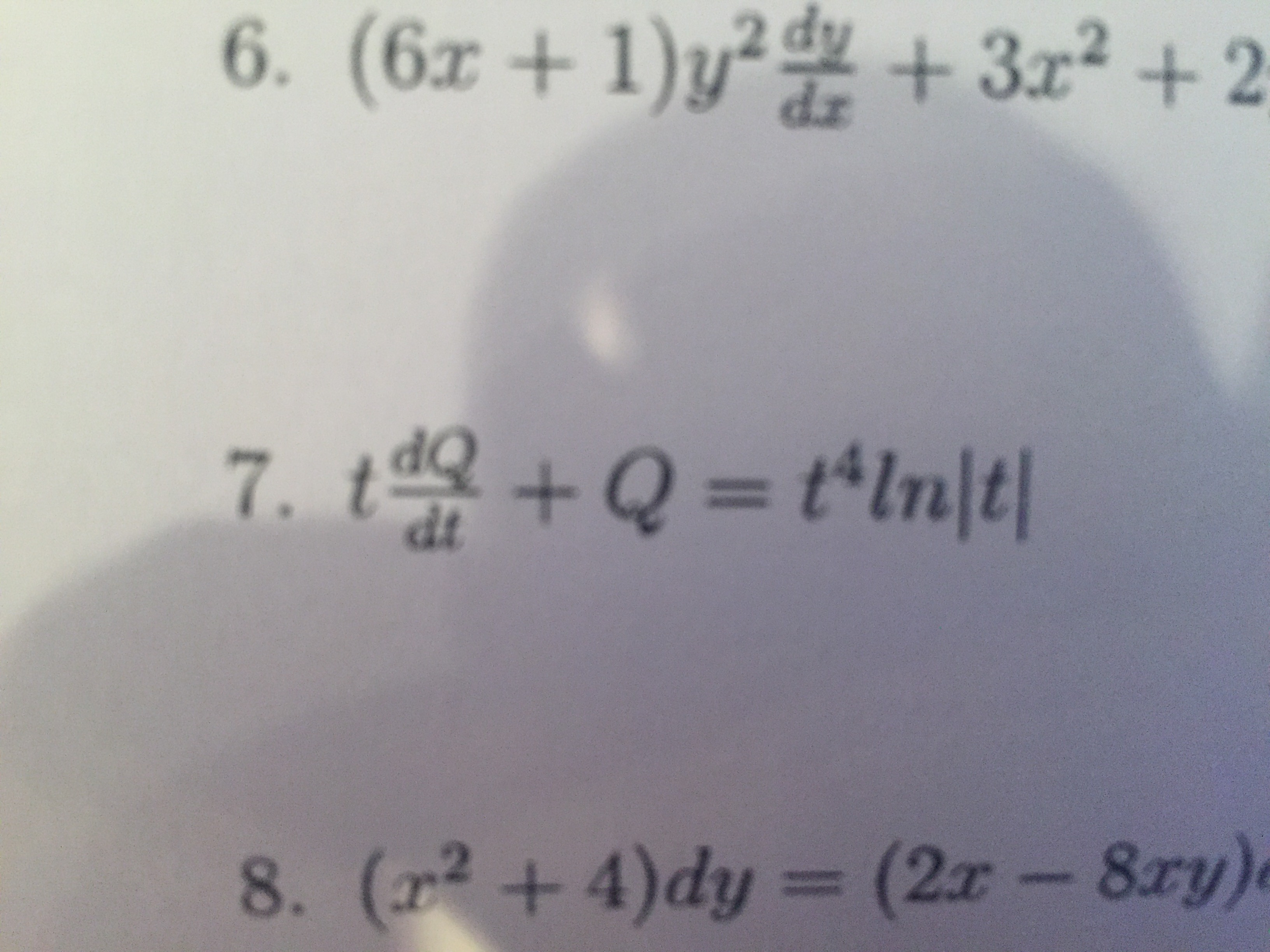 Solved Solve The Differential Eq Number 7 T Dq Dt Q T Chegg Com