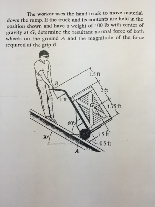 The Worker Uses The Hand Truck To Move Material Down Chegg 