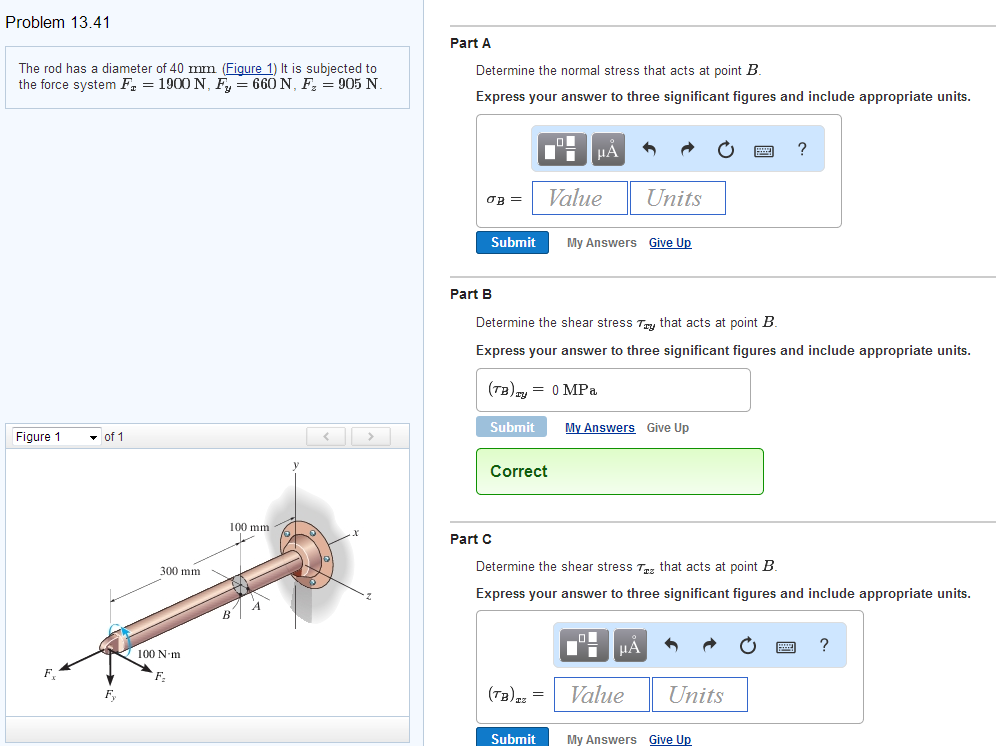 Solved The Rod Has A Diameter Of 40 Mm Figure 1 It Is S Chegg Com