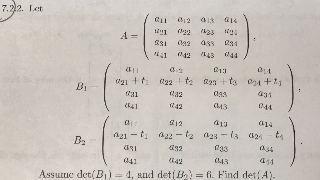 Solved 7 2 2 Let A11 A12 A13 A14 1 2 23 4 131 C32 Chegg Com