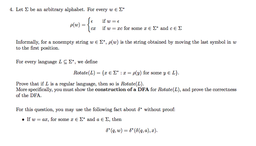 4 Let S Be An Arbitrary Alphabet For Every W E S Chegg Com