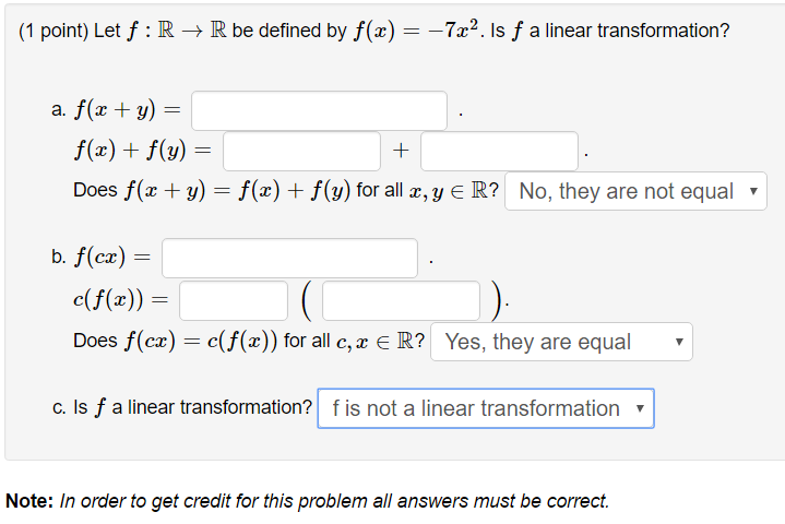 Solved Let F R Rightarrow R Be Defined By F X 7x 2 Chegg Com