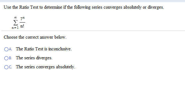 Ratio test for radius of convergence image