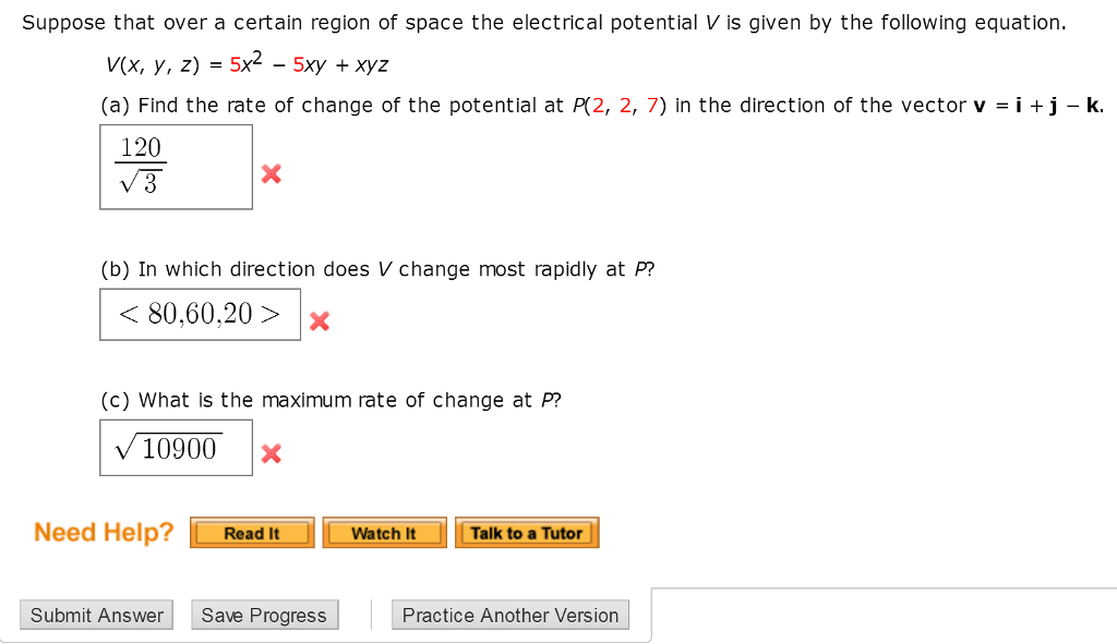 Solved Suppose That Over A Certain Region Of Space The El Chegg Com