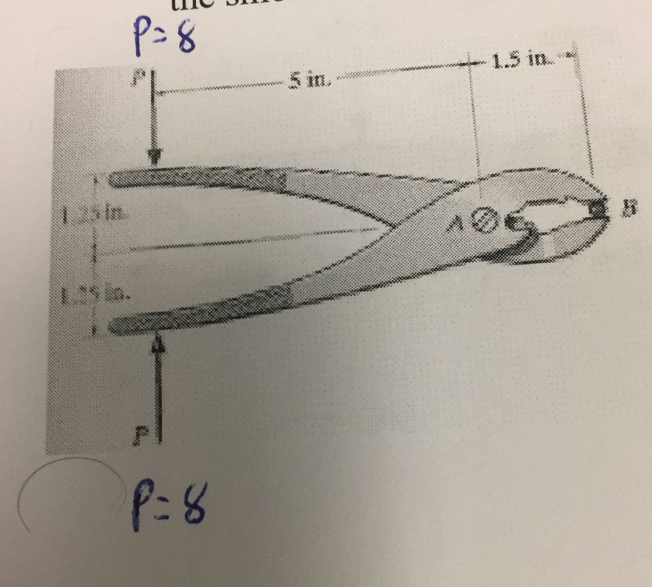 Solved In A Force Of P 8 Lb Is Applied To The Handles Of The Chegg Com<script async src=