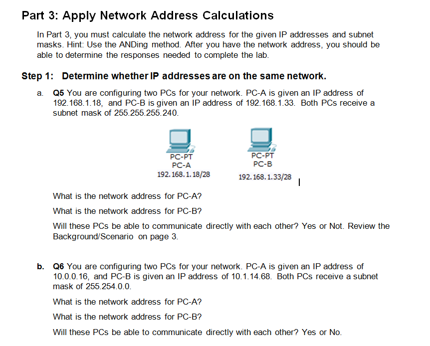 Solved Lab 7 1 4 8 Ldentifying Ipv4 Addresses Objectives Chegg Com