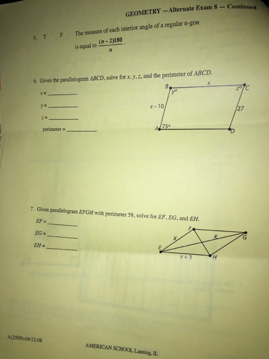 Solved The Measure Of Each Interior Angle Of A Regular N