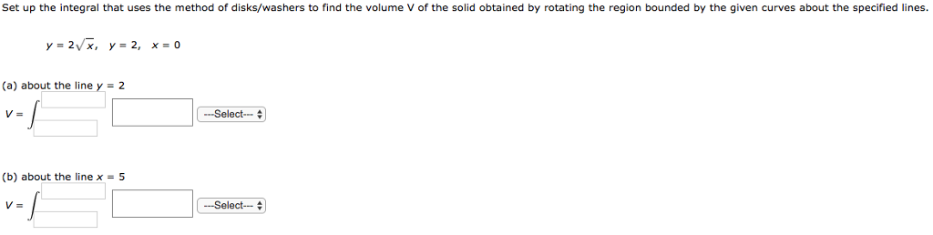 Volumes of revolution calculator image