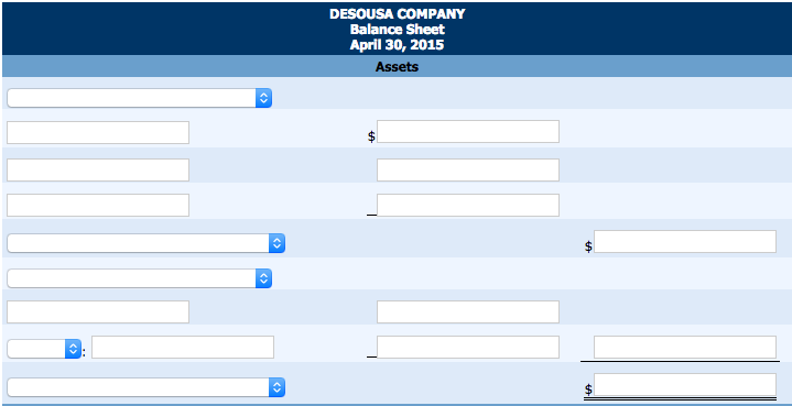 The adjusted trial balance columns of the worksheet for DeSousa Company are as follows. The owner...-4