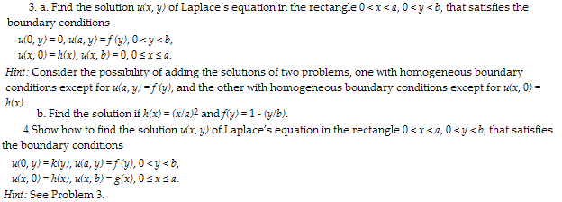 Solved Find The Solution U X Y Of Laplace S Equation In Chegg Com