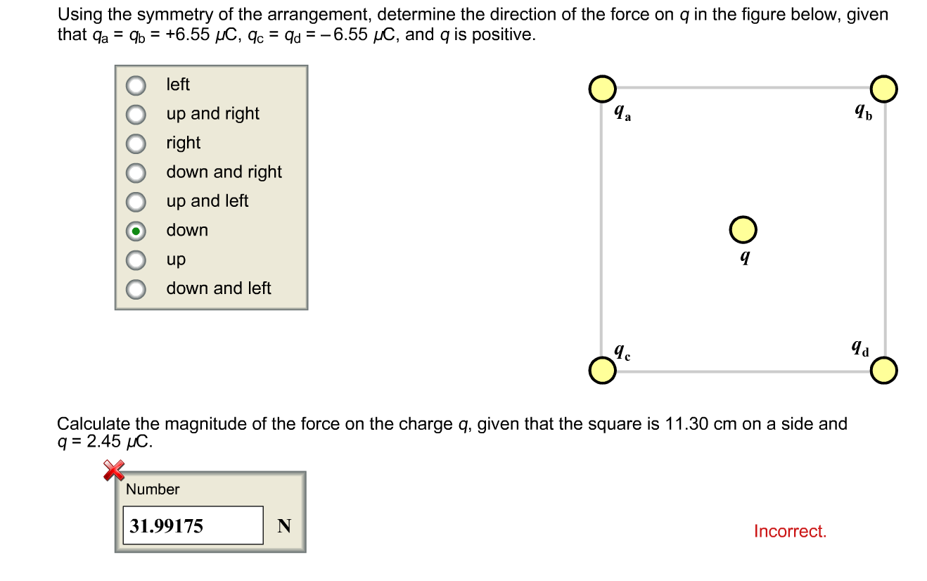 Solved Calculate The Magnitude Of The Force On The Charge Chegg Com