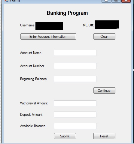 solved create a banking account register in visual c as