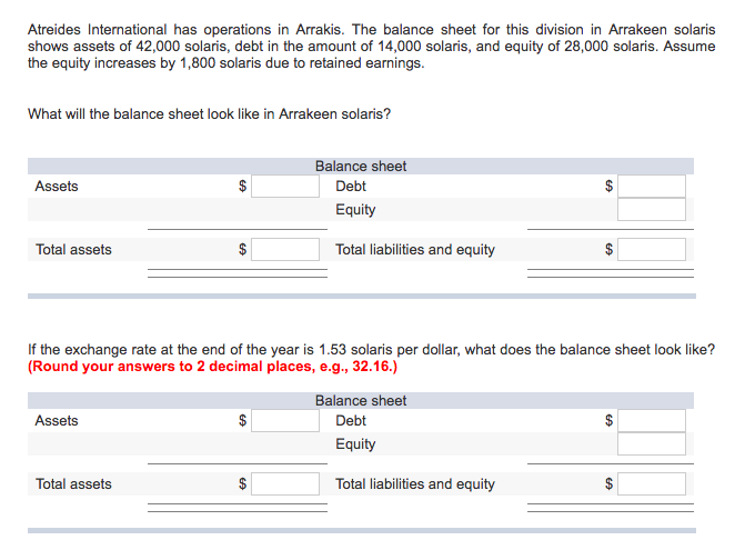 Solved: Atreides International Has Operations In Arrakis ...